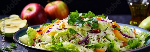 bowl salad with apples and celer photo