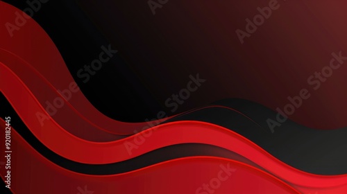 Abstract background with red and black wavy shapes.