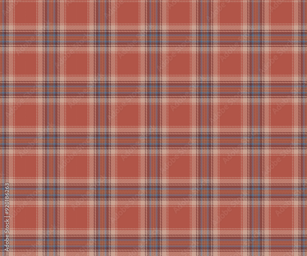 Plaid pattern, orange, brown, blue, seamless for textiles and design clothing, skirts, pants, aprons, tablecloths, blankets or decorative fabrics. Vector illustration. Plaid pattern, orange, brown, blue, seamless for textiles and design clothing, skirts, pants, aprons, tablecloths, blankets or decorative fabrics. Vector illustration.