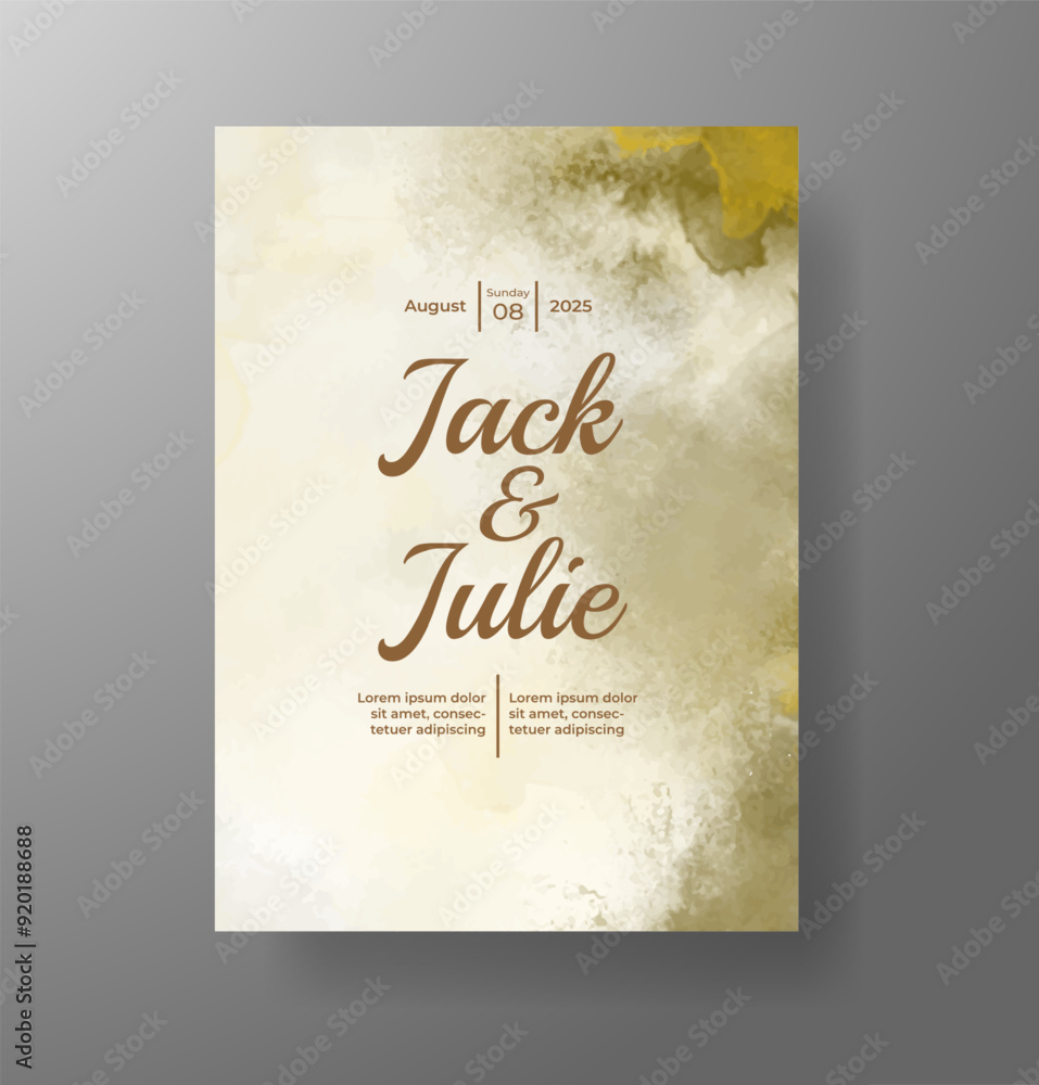 Wedding invitation with Abstract splashed watercolor background Wedding invitation with Abstract splashed watercolor background