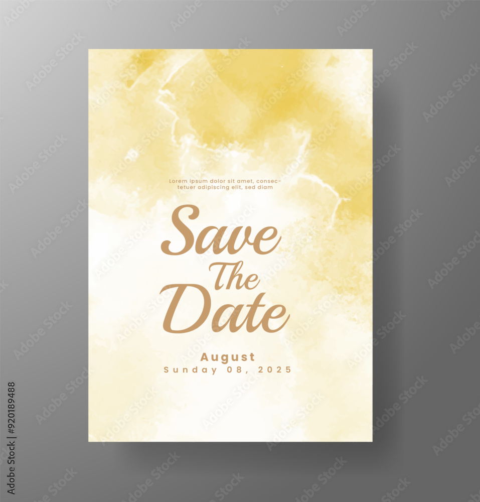 Wedding invitation with Abstract splashed watercolor background Wedding invitation with Abstract splashed watercolor background