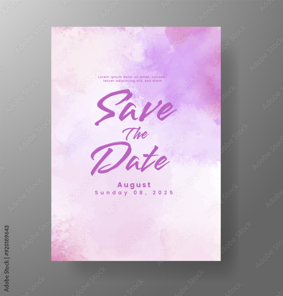 Wedding invitation with Abstract splashed watercolor background Wedding invitation with Abstract splashed watercolor background