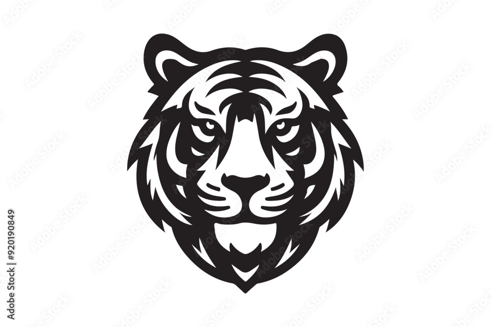 Tiger head silhouette vector illustration EPS Tiger head silhouette vector illustration EPS