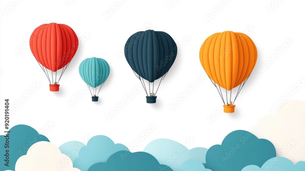 Peaceful Paragliders Floating Above Serene Skies Flat Design Scenic landscape with paragliders gliding through the air creating a sense of freedom and adventure Peaceful Paragliders Floating Above Serene Skies Flat Design Scenic landscape with paragliders gliding through the air creating a sense of freedom and adventure