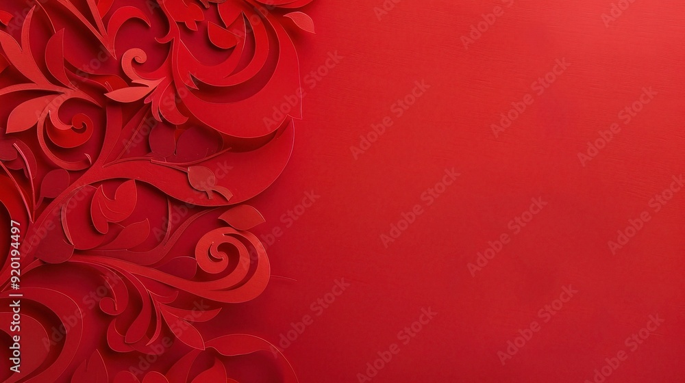 Intricate Paper Cuttings Showcase Red Love Greeting Card Design, Traditional Craftsmanship with Romantic Background, Perfect for Valentine's Day Celebration Intricate Paper Cuttings Showcase Red Love Greeting Card Design, Traditional Craftsmanship with Romantic Background, Perfect for Valentine's Day Celebration