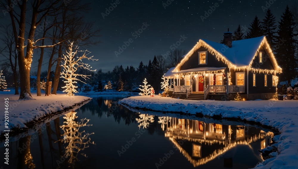 Fototapeta premium house on the river