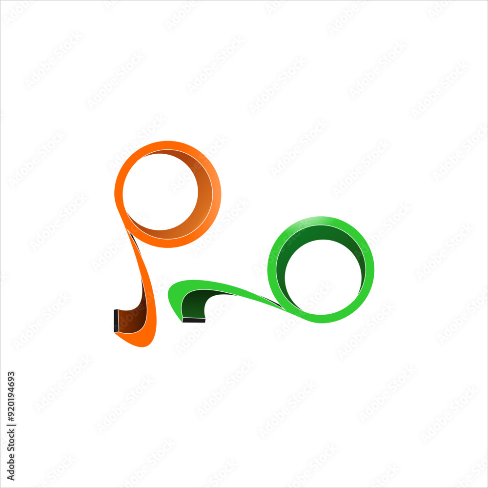 3d illustration of magnifying glass logo icon in green and orange 3d illustration of magnifying glass logo icon in green and orange