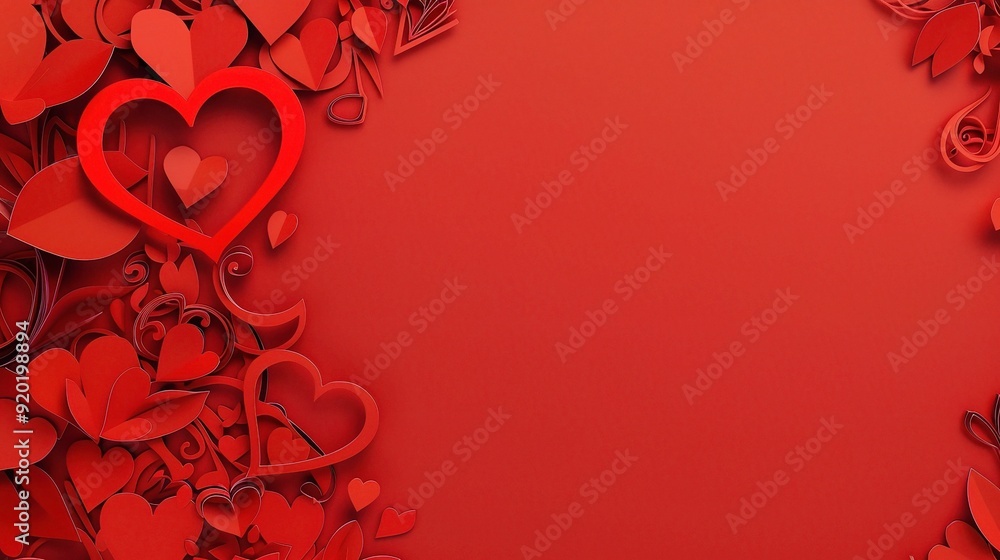 Intricate Paper Cuttings Showcase Red Love Greeting Card Design, Traditional Craftsmanship with Romantic Background, Perfect for Valentine's Day Celebration Intricate Paper Cuttings Showcase Red Love Greeting Card Design, Traditional Craftsmanship with Romantic Background, Perfect for Valentine's Day Celebration
