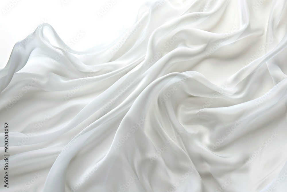 Fototapeta premium A close-up shot of a white cloth lying flat on a table, ready for use