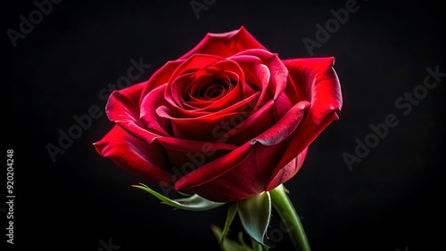 Red Rose isolated on black background, High resolution image