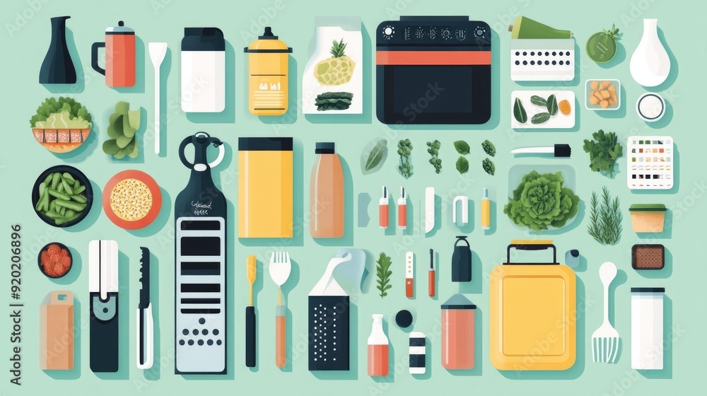 Sustainable Lifestyle Practical Tips and Eco Friendly Tools for a Waste Free Future Flat design showcasing a circular economy recycling Sustainable Lifestyle Practical Tips and Eco Friendly Tools for a Waste Free Future Flat design showcasing a circular economy recycling