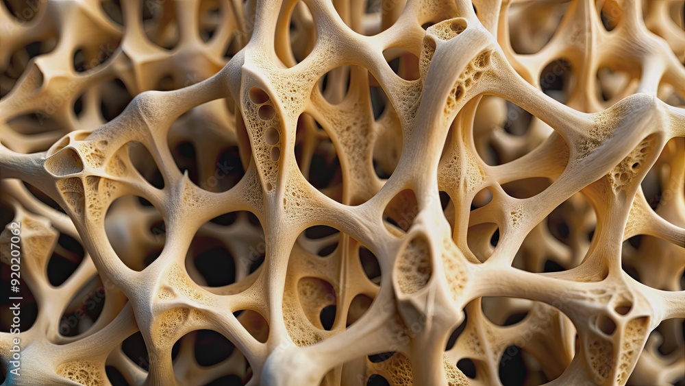 Close-up microscopic view of the intricate bone structure of a human bone , anatomy, medical, health, science Close-up microscopic view of the intricate bone structure of a human bone , anatomy, medical, health, science