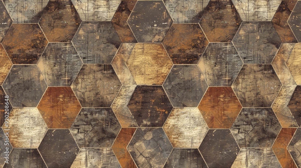 This organic and textured pattern captures the essence of a honeycomb with its mix of warm earth tones and geometric shapes. Perfect for adding a touch of nature to any design project. This organic and textured pattern captures the essence of a honeycomb with its mix of warm earth tones and geometric shapes. Perfect for adding a touch of nature to any design project.