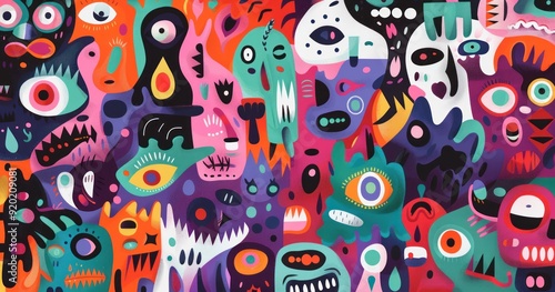 Abstract Colorful Monster Mash