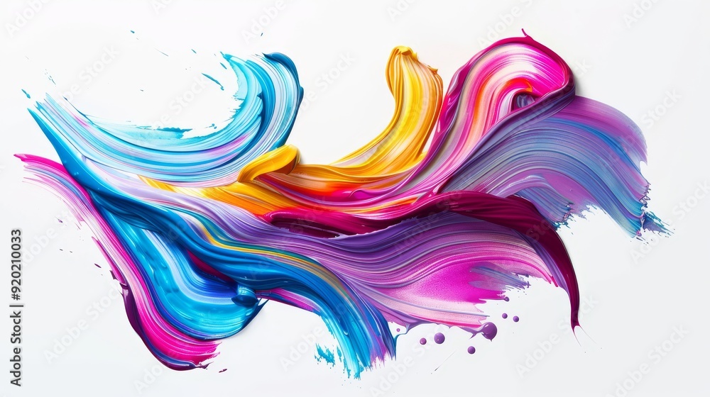 Vibrant and flowing paint strokes in a variety of dynamic colors, perfect for any artistic projects and creations Vibrant and flowing paint strokes in a variety of dynamic colors, perfect for any artistic projects and creations