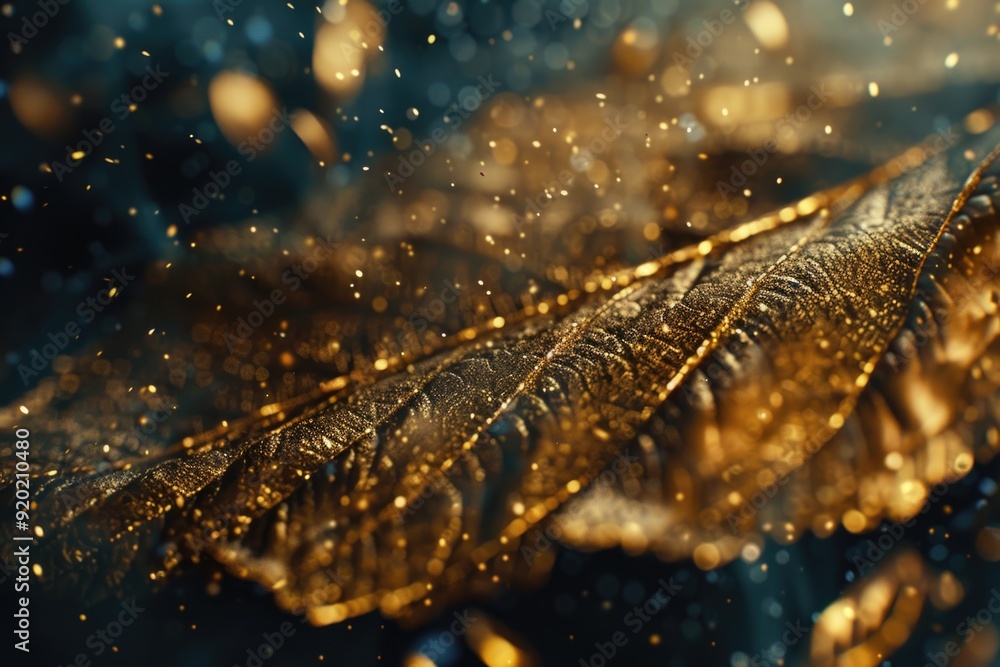 A close-up view of a leaf with water droplets, great for nature or macro photography themes A close-up view of a leaf with water droplets, great for nature or macro photography themes