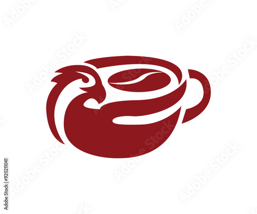 Eagle coffee icon logo design template
