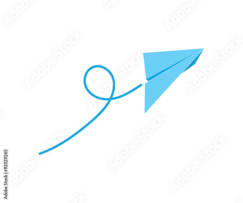 Papercraft plane icon logo design template