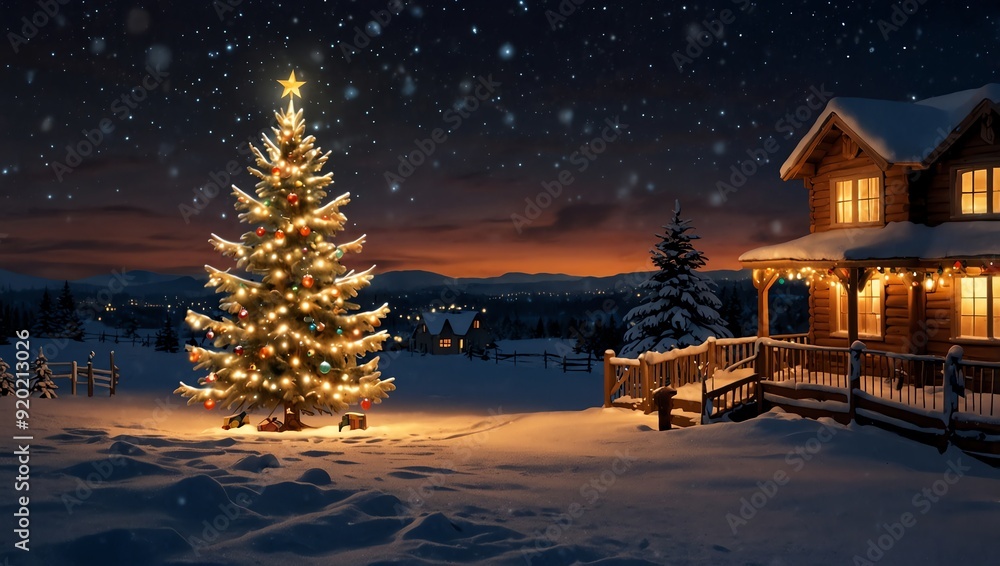 Fototapeta premium christmas night in the city