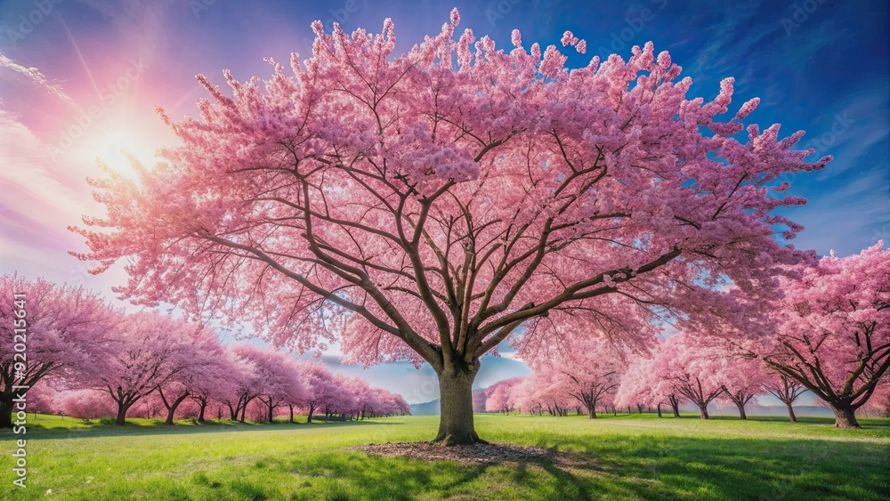 Beautiful pink cherry blossom tree in full bloom , spring, flowers, Sakura, Japan, nature, pink, petals, delicate, romantic Beautiful pink cherry blossom tree in full bloom , spring, flowers, Sakura, Japan, nature, pink, petals, delicate, romantic