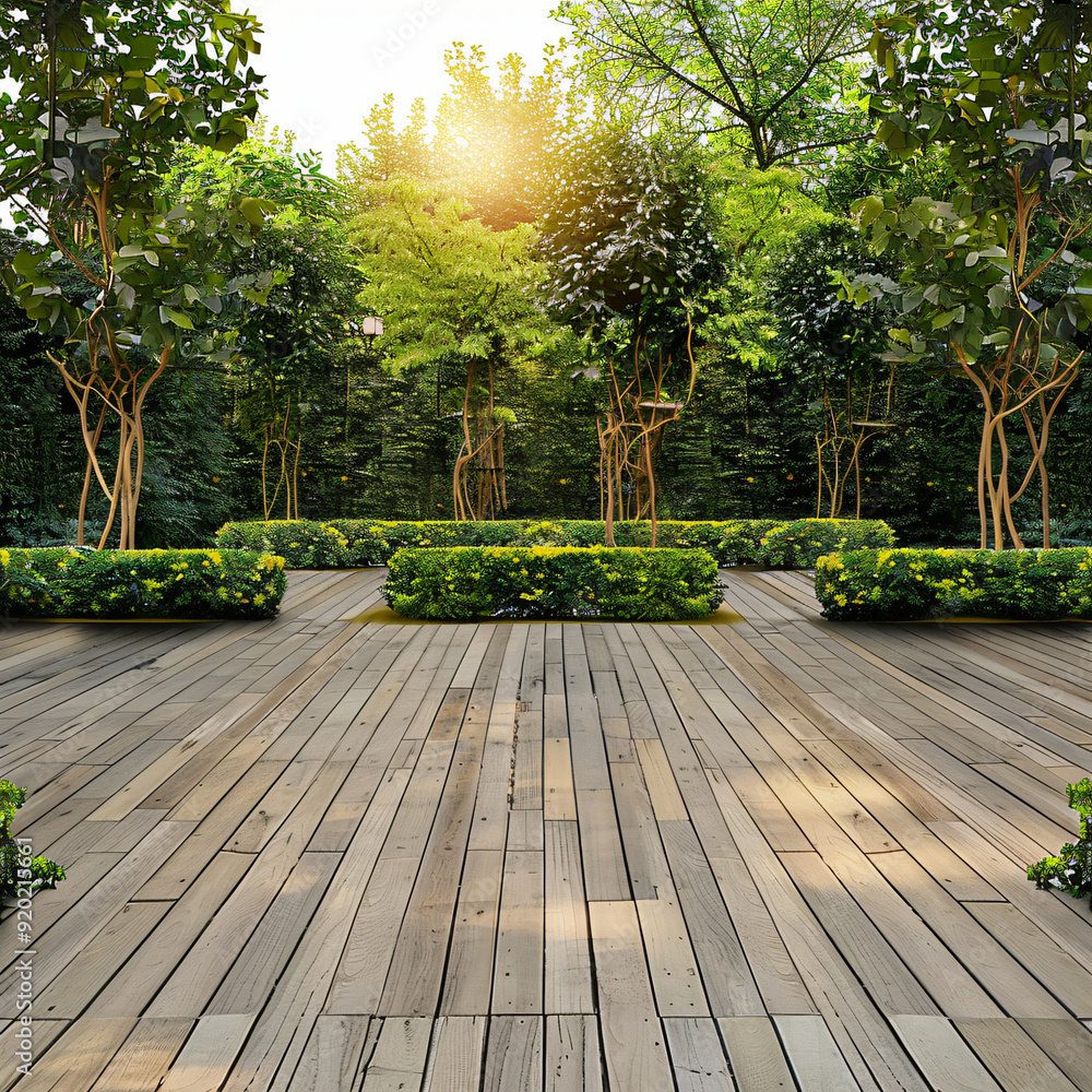 Obraz premium Nature product backdrop green backyard 