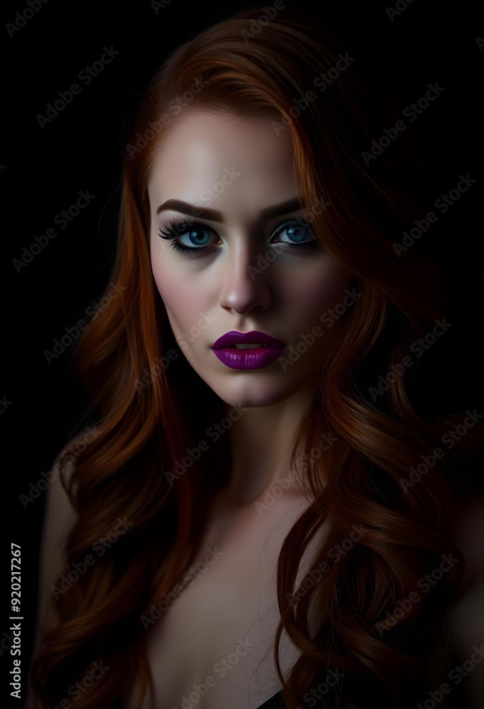 Radiant Redhead Glamorous Woman with Long Wavy Red Hair Radiant Redhead Glamorous Woman with Long Wavy Red Hair
