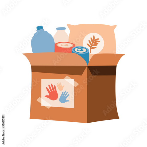 food charity cardboard box