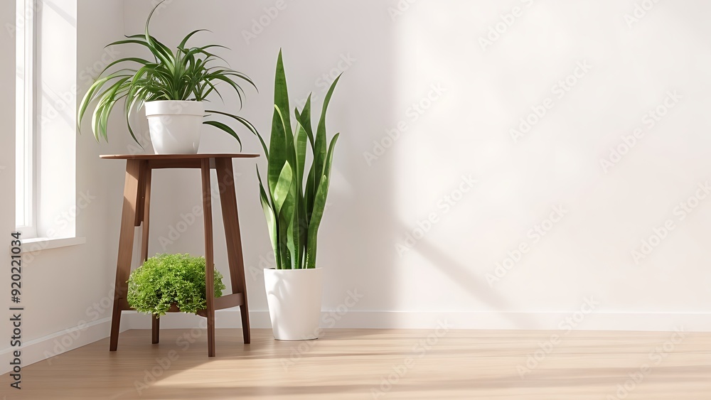 Air purify indoor tropical house plants in white wall room Air purify indoor tropical house plants in white wall room