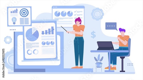 Wallpaper Mural business people presentation illustration animated video Torontodigital.ca