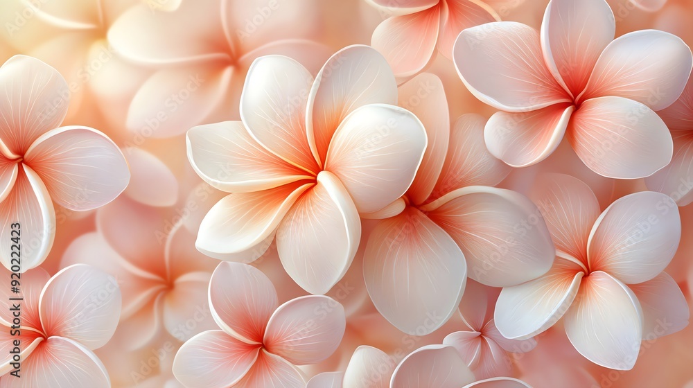 Handdrawn, soft plumeria flowers Handdrawn, soft plumeria flowers
