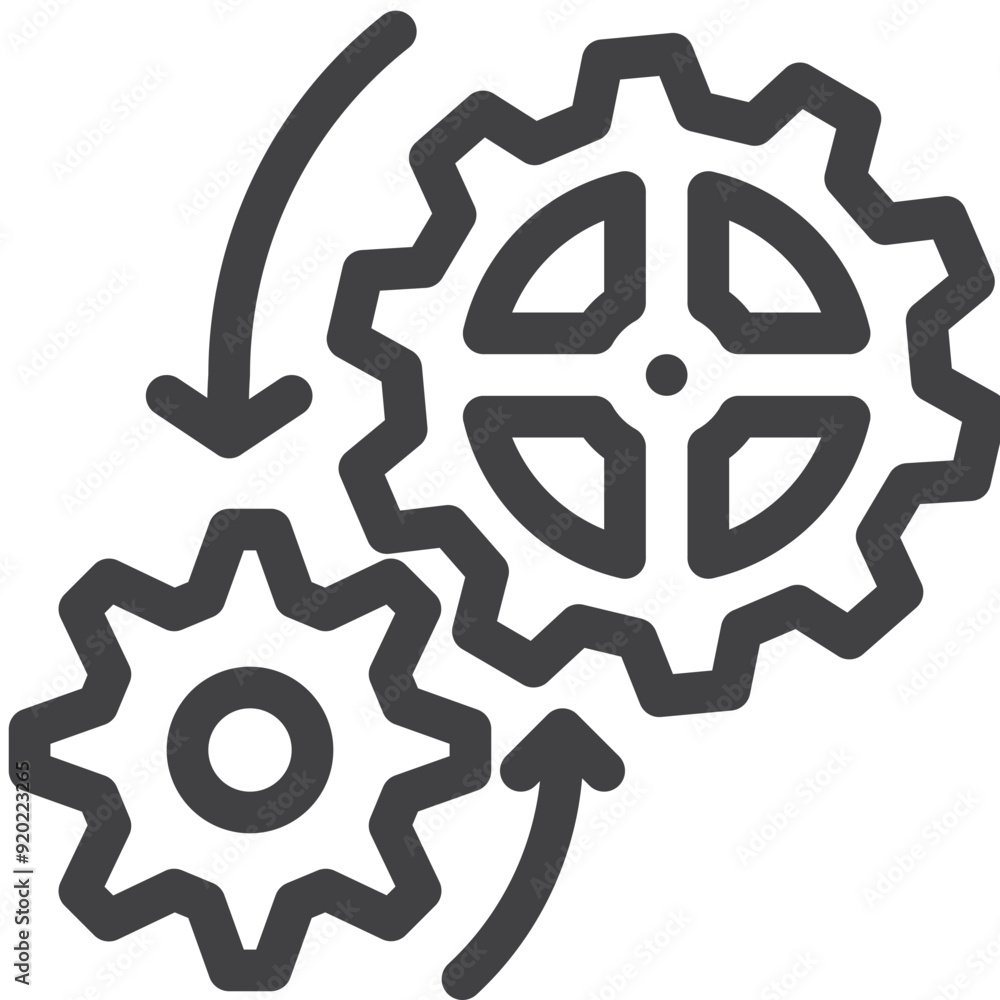Simple vector process outline icon on white background Simple vector process outline icon on white background