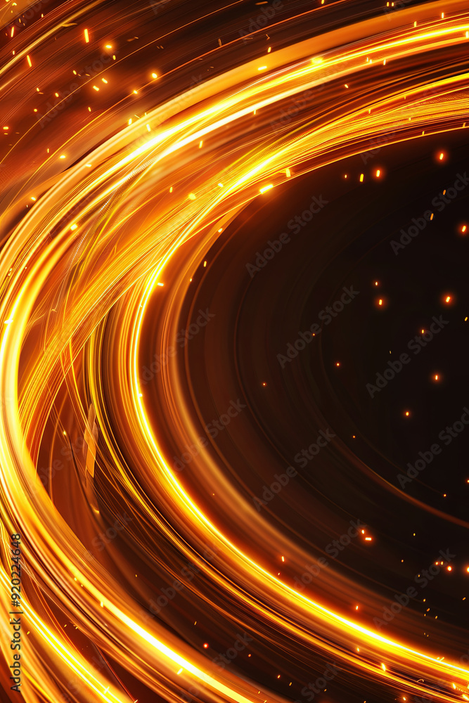 Obraz premium Abstract golden ring with light lines background