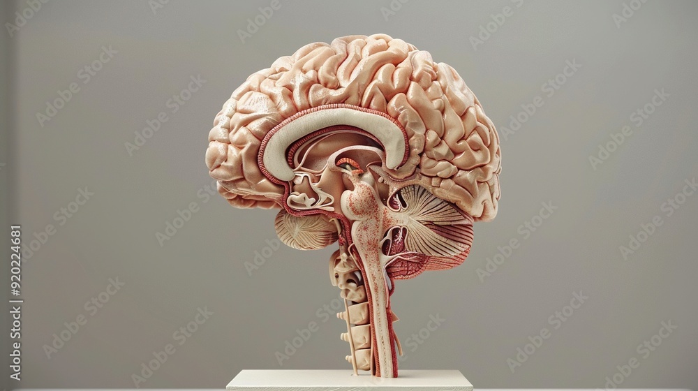 Anatomical Model of a Human Brain with Internal Structures Stock ...