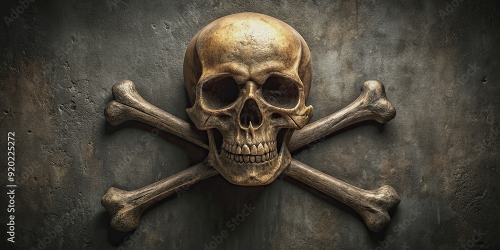 Obraz premium A detailed close-up image of a skull and crossbones symbol , danger, warning, toxic, poison, deadly, pirate