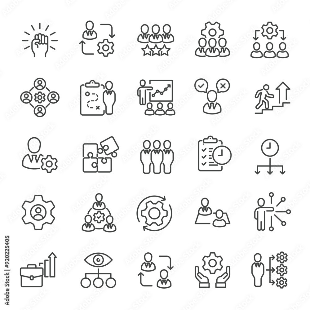 Managmenet business thin line icons collection. Editable stroke. For website marketing design, logo, app, template, ui, etc. Vector illustration. Managmenet business thin line icons collection. Editable stroke. For website marketing design, logo, app, template, ui, etc. Vector illustration.