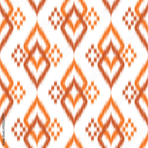 seamless pattern design in ikat style for fabric printing