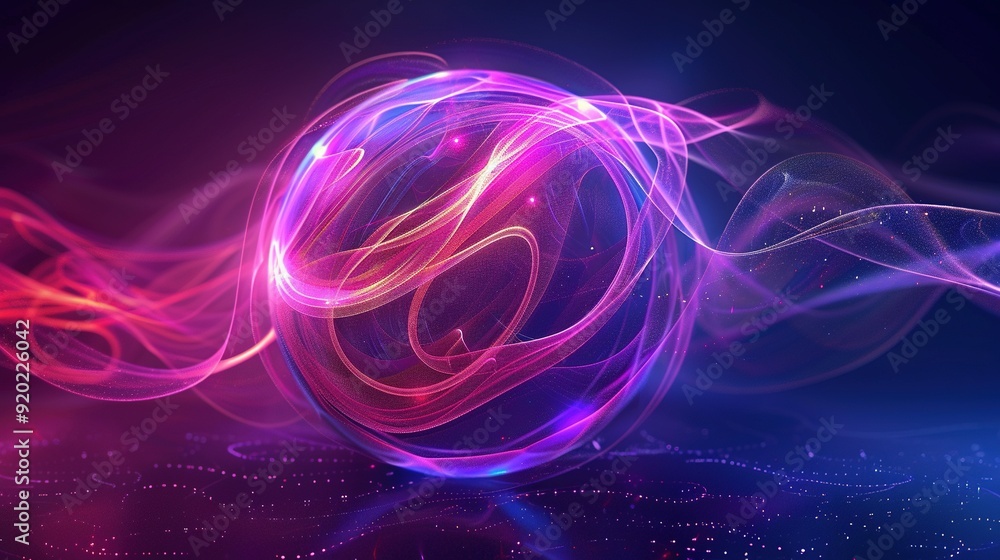 Abstract Sphere of Glowing Pink and Blue Lines and Particles Abstract Sphere of Glowing Pink and Blue Lines and Particles