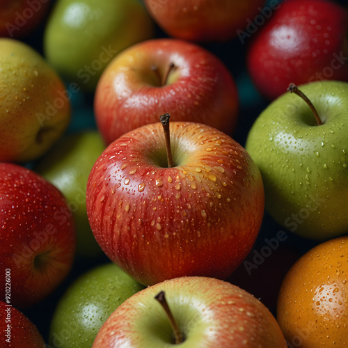 red and green apples
