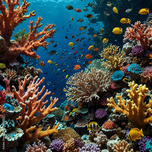 coral reef with fish