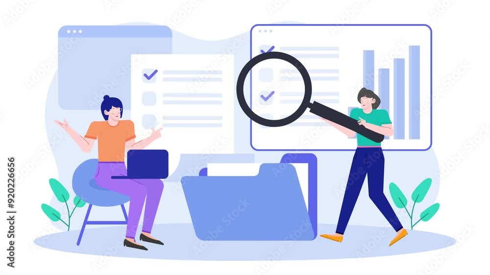 teamwork analyst business document illustration animated video teamwork analyst business document illustration animated video