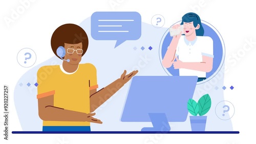 customer service week illustration business animated video