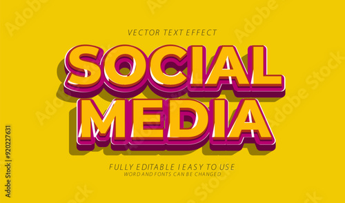 3d editable social media text effect graphic style template
