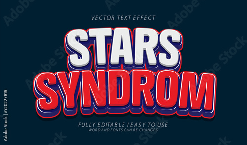 3d editable stars syndrom text effect graphic style template