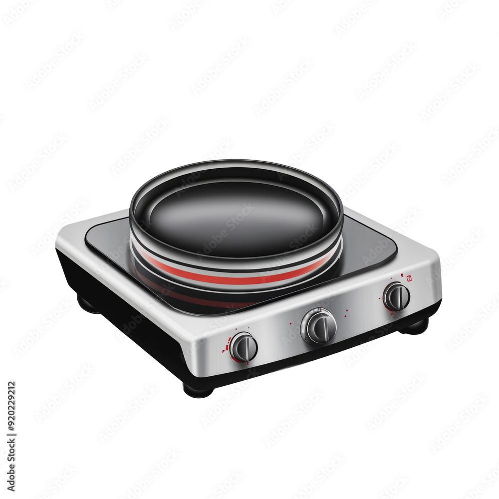 Fototapeta premium PNG Electric cooking appliance with frying pan surface