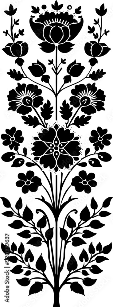 Hungarian embroidery vertical pattern border Hungarian embroidery vertical pattern border