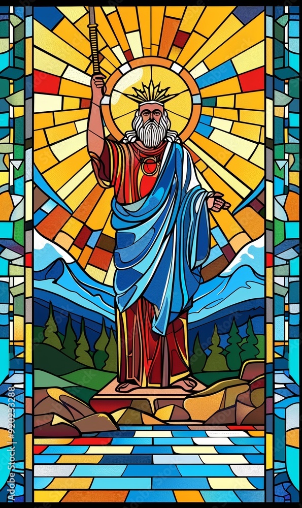 Faux Stained Glass of Deity from Greek Mythology Faux Stained Glass of Deity from Greek Mythology