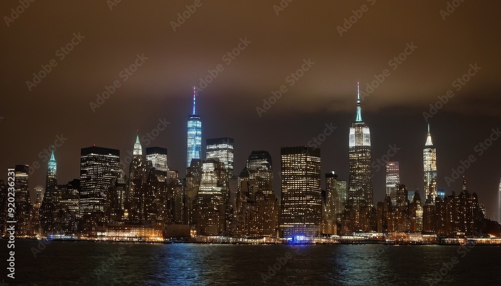 A night view of the Manhattan skyline from across the Hudson River 20 A night view of the Manhattan skyline from across the Hudson River 20