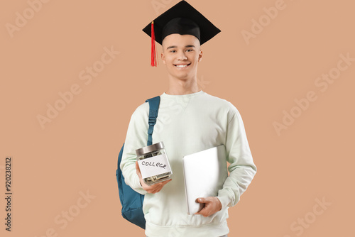 Male student in graduation ...