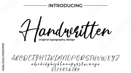 Handwritten Font Stylish brush painted an uppercase vector letters, alphabet, typeface
