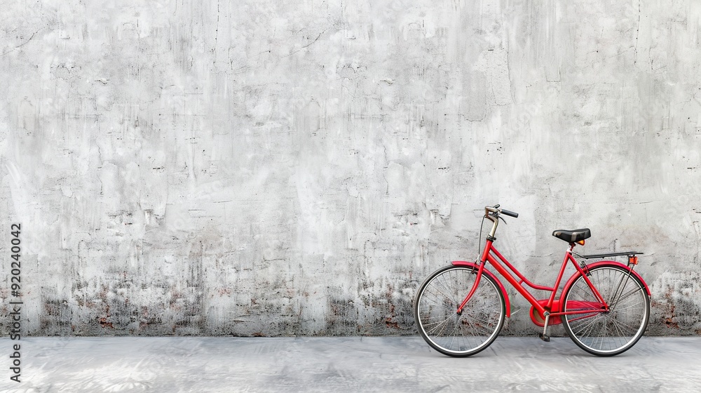Bicycle bike transportation street wall wheel background red old sport city travel cycle urban ride, red bike art design copy space for text. copy space for text. Bicycle bike transportation street wall wheel background red old sport city travel cycle urban ride, red bike art design copy space for text. copy space for text.